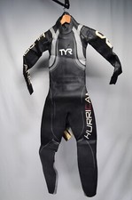 TYR Hurricane Category Cat 3 Wetsuit Full Sleeve Black Silver Womens XS