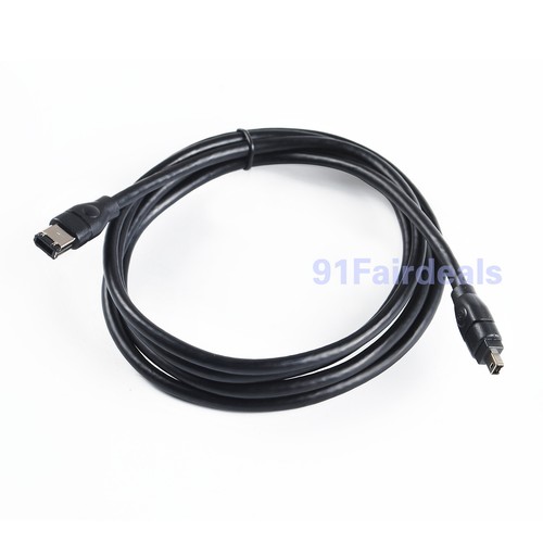 Firewire cable IEEE 1394B iLINK PC MAC 6 Pin to 4 Pin 6-4PINS 6Ft /1.8M - Picture 2 of 7