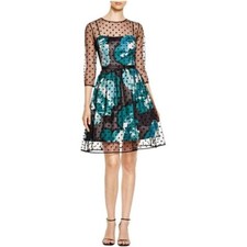 Eliza J Polka Dot Sheer Overlay Party Dress Sz 10