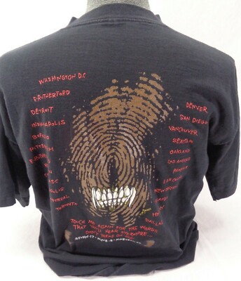 Metallica Original Dont Tread On Me T-Shirt 1992 Tour Locations XL