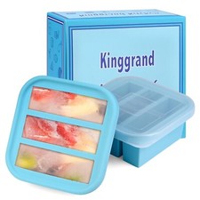 1/2-Cup Silicone Freezer Tray with Lid 2 Pack Soup Freezer Molds Fo... Fast Ship