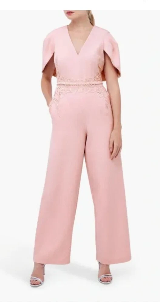 Coast pink jumpsuit with cape detail size UK10 Stunning eBay