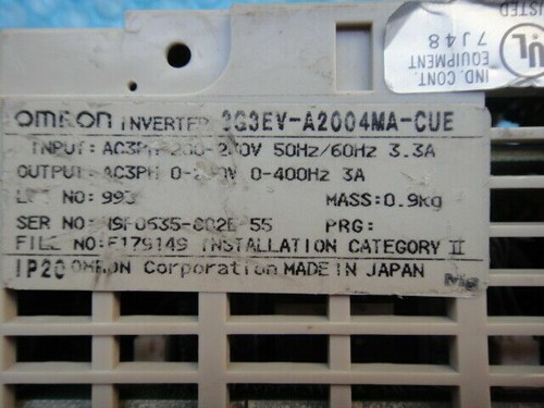inverter 3G3EV-A2004MA-CUE refurbished FREE EXPEDITED SHIPPING #E5