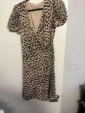 Alice + Olivia rosette leopard print Devor Mini wrap dress size 2