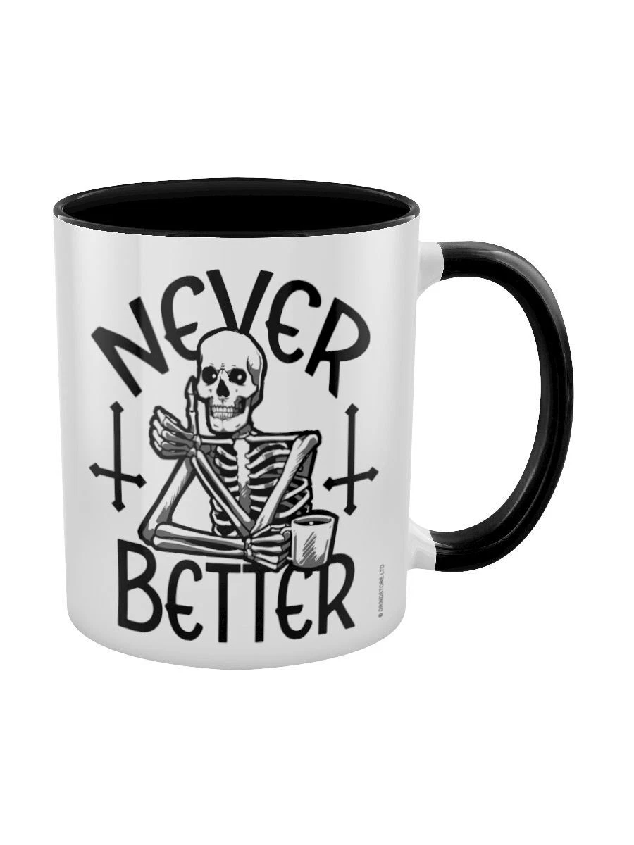 Skeleton Never Better 2-Tone Mug with Black Interior