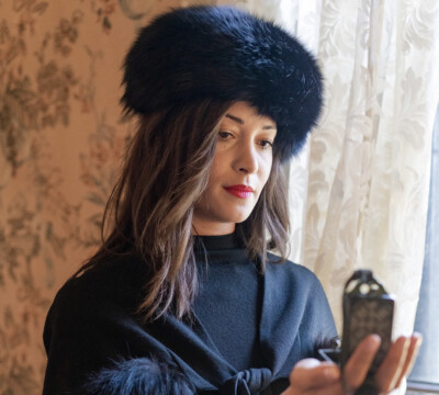 Striking Vintage Black Fox Fur Russian Styled Hat