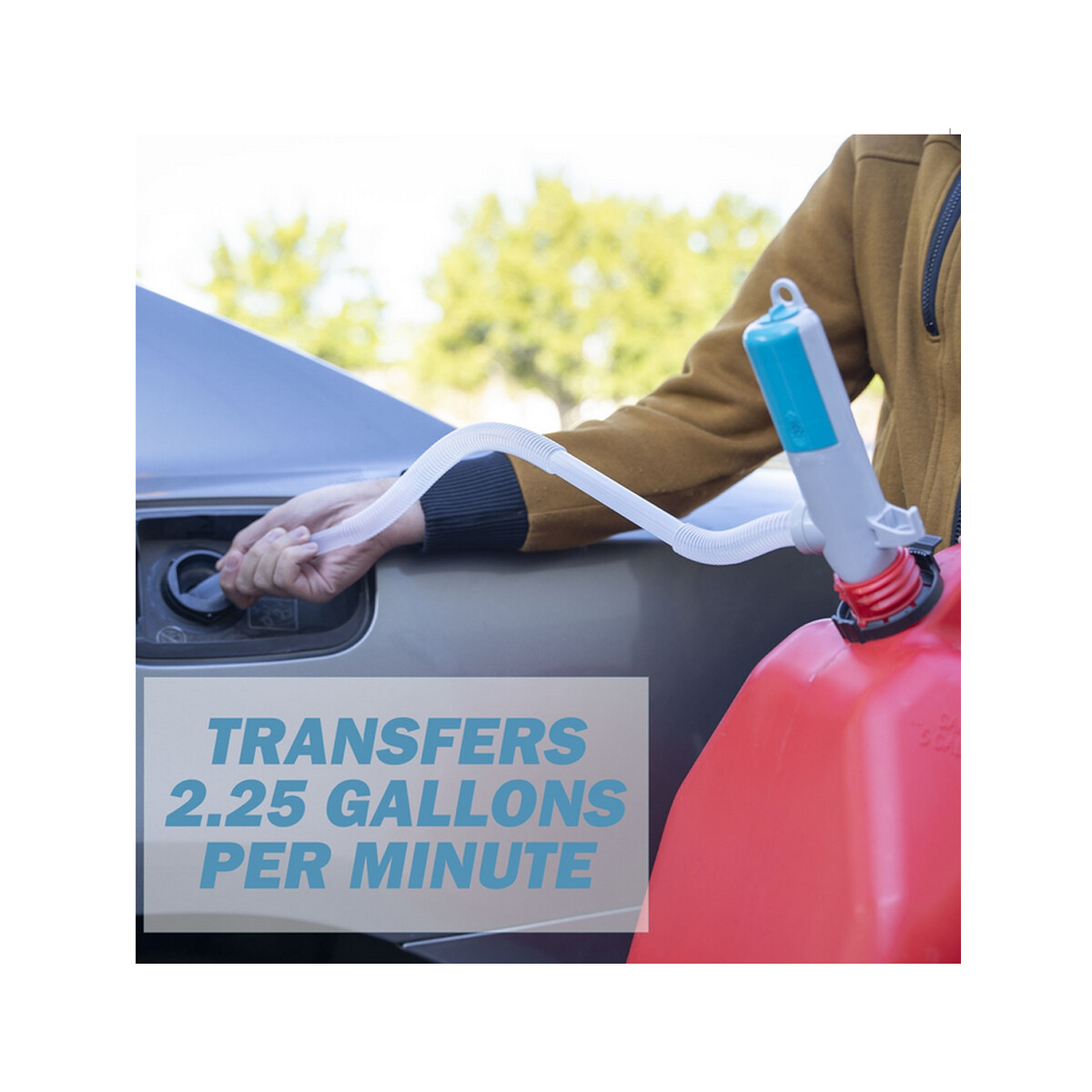 Gasoline Gas Can Fuel Transfer Pump 2.25 GPM 2xAA Battery Operated Tera