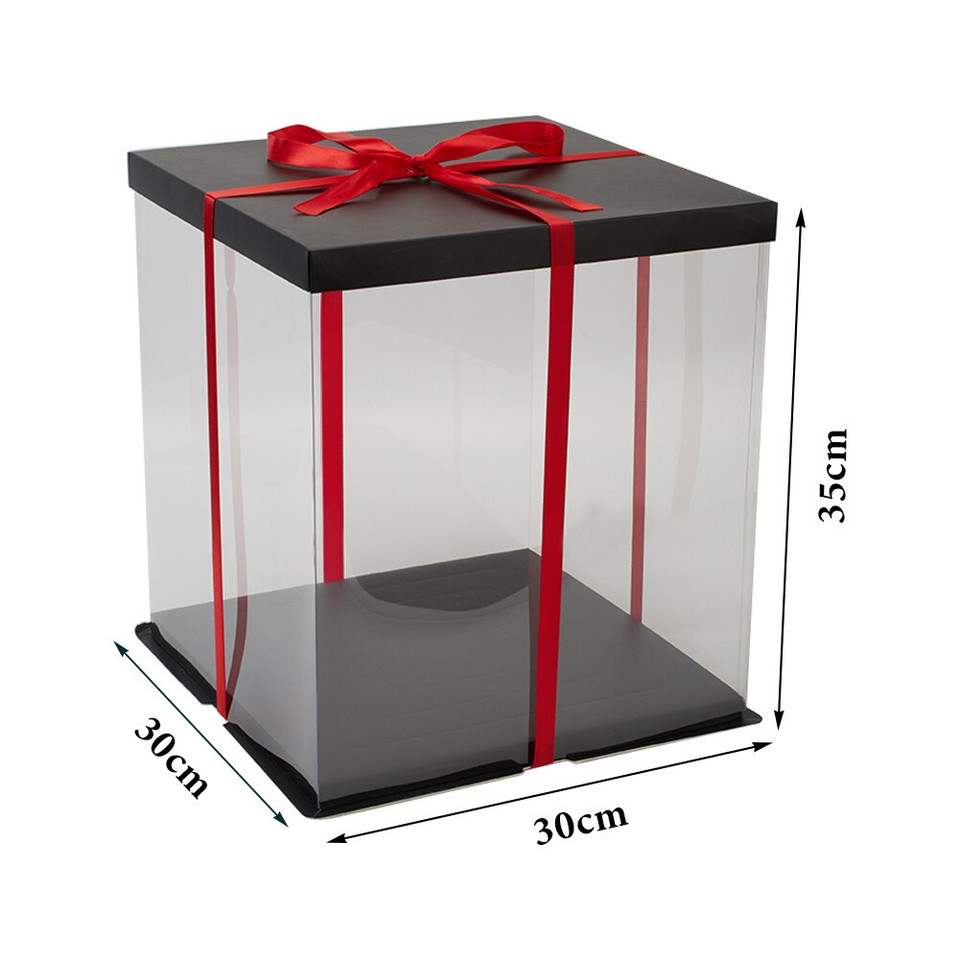 Large Clear PVC Gift Boxes Cake Candy Packaging Transparent Box Wedding