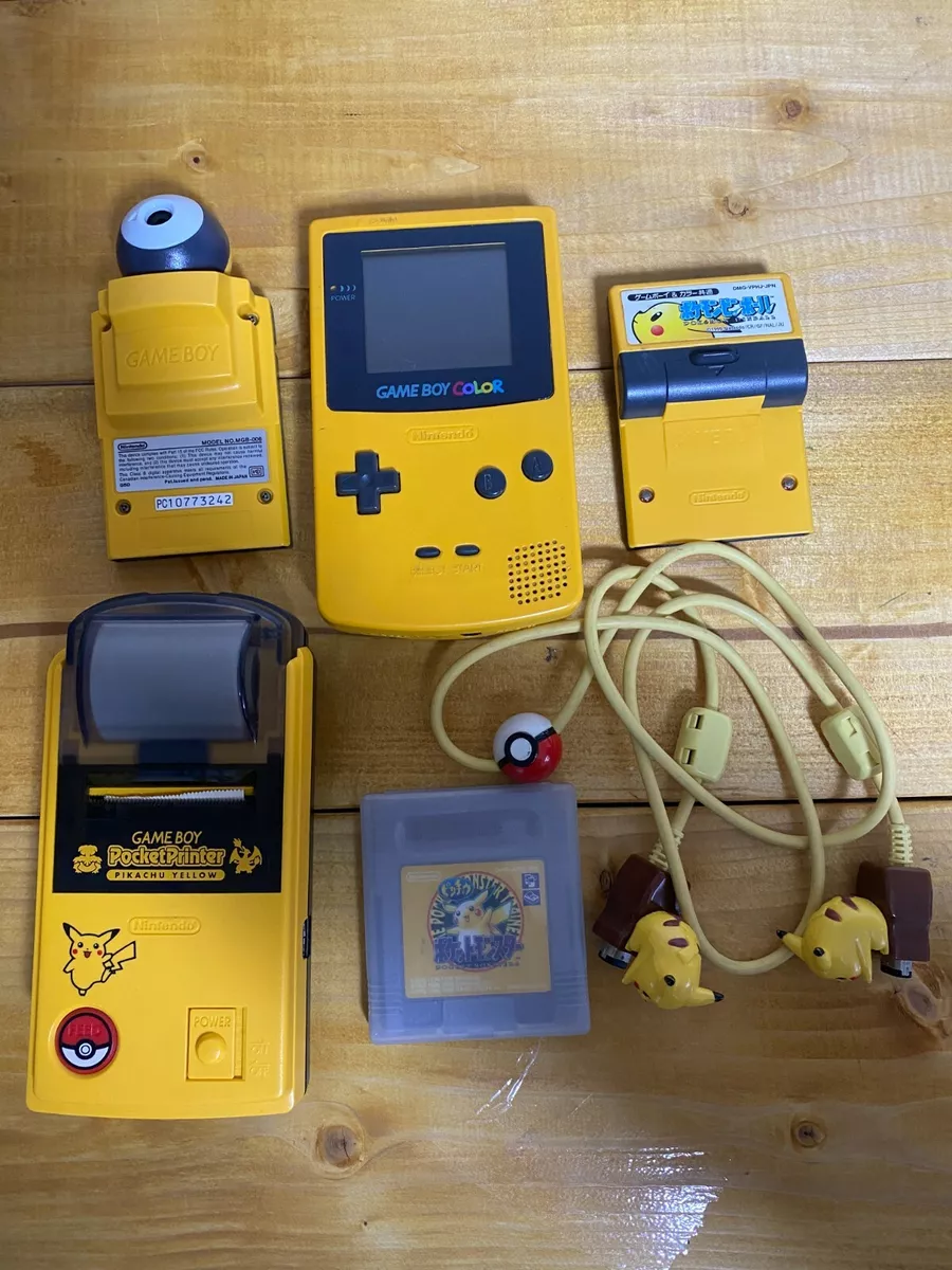 Nintendo Gameboy Pocket Printer Pikachu & Cable & Console & Camera Yellow  set JP