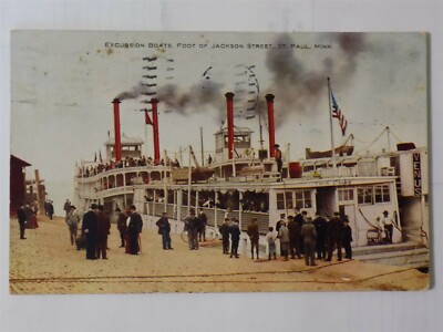 St. Paul, Minnesota MN ~ Excursion Boats Foot of Jackson Street 1912 L683