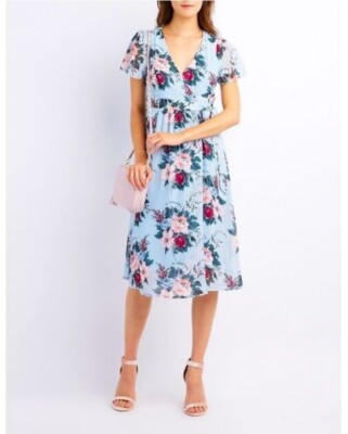 charlotte russe blue floral dress Blue Floral Printed Flutter Tank Tiered Maxi Dress *FINAL SALE* – SSYS main image 0