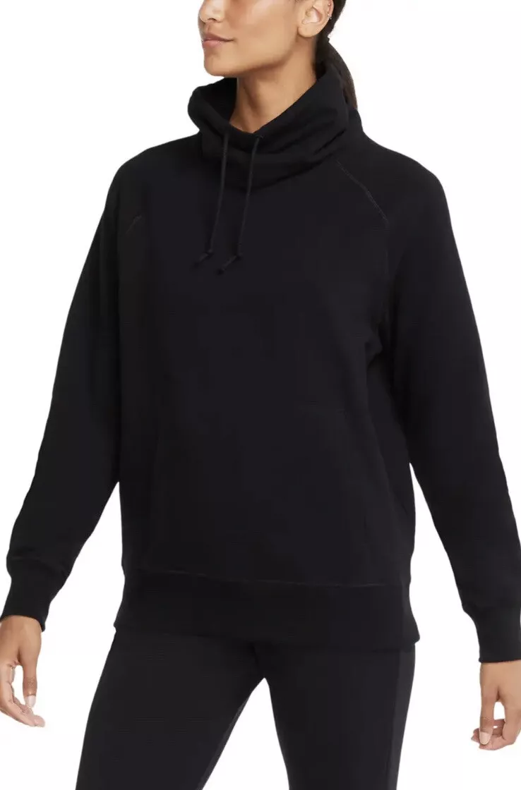 NEW Nike Yoga Statement Essential Cowl Neck Pullover CU5301-010 - Black -  Medium | eBay