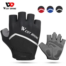 WEST BIKING Bike Short Golves Cycling Shockproof Breathable Half Finger Gloves