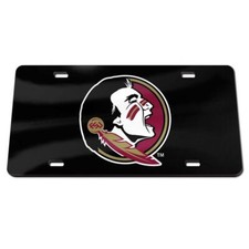 Florida State Seminoles Inlaid Acrylic License Plate - Black
