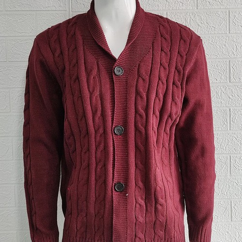 Mens Knitted Shawl Collar Cardigan Sweater Braided Jacket Thermal Winter Jumpe о - Picture 15 of 20