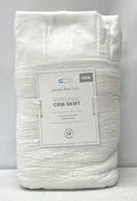NEW Pottery Barn KIDS BABY Organic Matelasse Nursery Crib Skirt~White