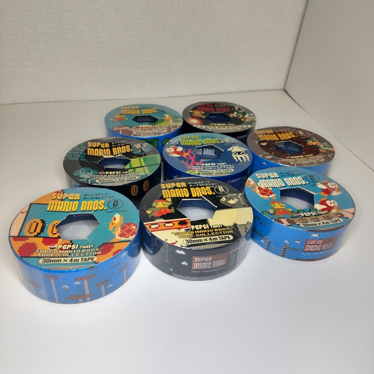 Nintendo SUPER MARIO BROS. x PEPSI TAPE COLLECTION(8 set Complete