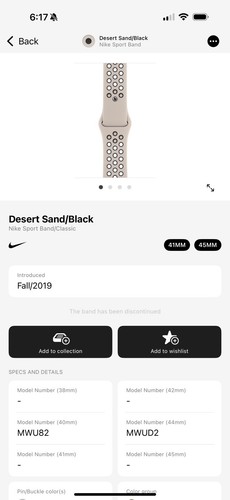 Apple Watch Nike Sport Band Desert Sand/Black 44mm 42 45 49 Genuine OEM S/M - Photo 5 sur 9
