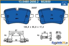 Brake pad set, disc brake ATE 13.0460-2650.2 for Audi