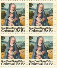 1979 Madonna By Gerard David Christmas Block of 4 15c Stamps -Sc# 1799 - MNH,OH