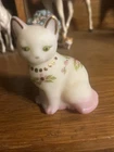 Fenton Glass Cat Hand Painted Figurine