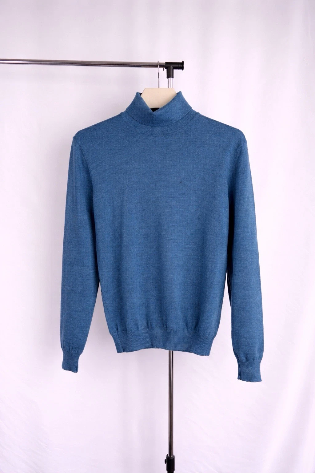Maerz Men Merino Wool Cashmere Silk Blue Sweater Size:48 Luxury Style