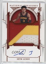2023-24 Panini National Treasures Rookie Orange 21/75 Seth Lundy Patch Auto 10yl