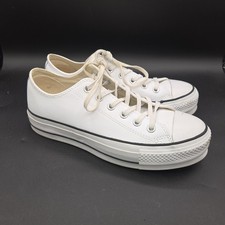 Converse All Star Lift Platform Chuck Tylor Ox White Black Women Size 7 561680C