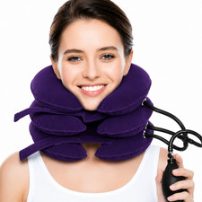 Cervical Traction Device Neck Stretcher Pain Relief Support Purple