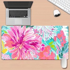 40 90cmVibrant Floral Kawaii Desk Mat - XXL Mousepad with HD Print, Washable Rub
