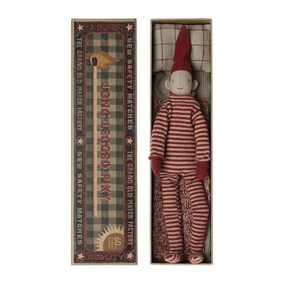 Maileg: Long-legged Pixy in Matchbox, Langbeiniger Weihnachtswichtel in Box