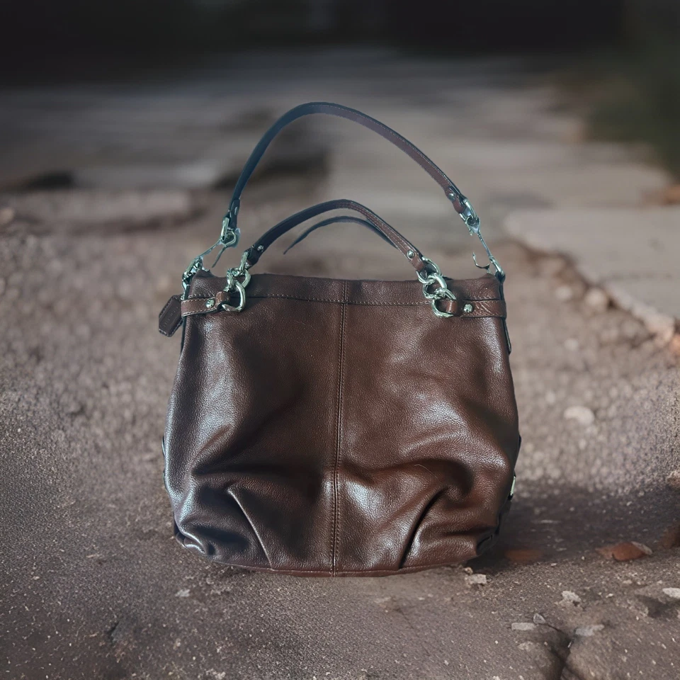 COACH Brooke Bolso de Mano de Cuero Marrón Hobo Cartera C1480-Z27744) Foto 3 de 4