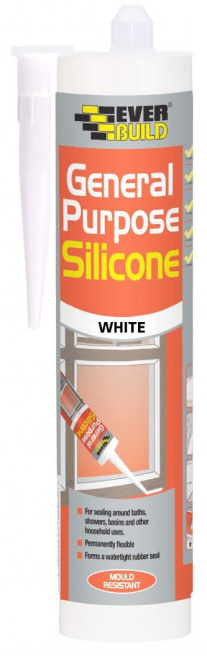 2x Everbuild General Purpose Silicone Sealant Waterproof Mould Bath Sink - White - Image 4