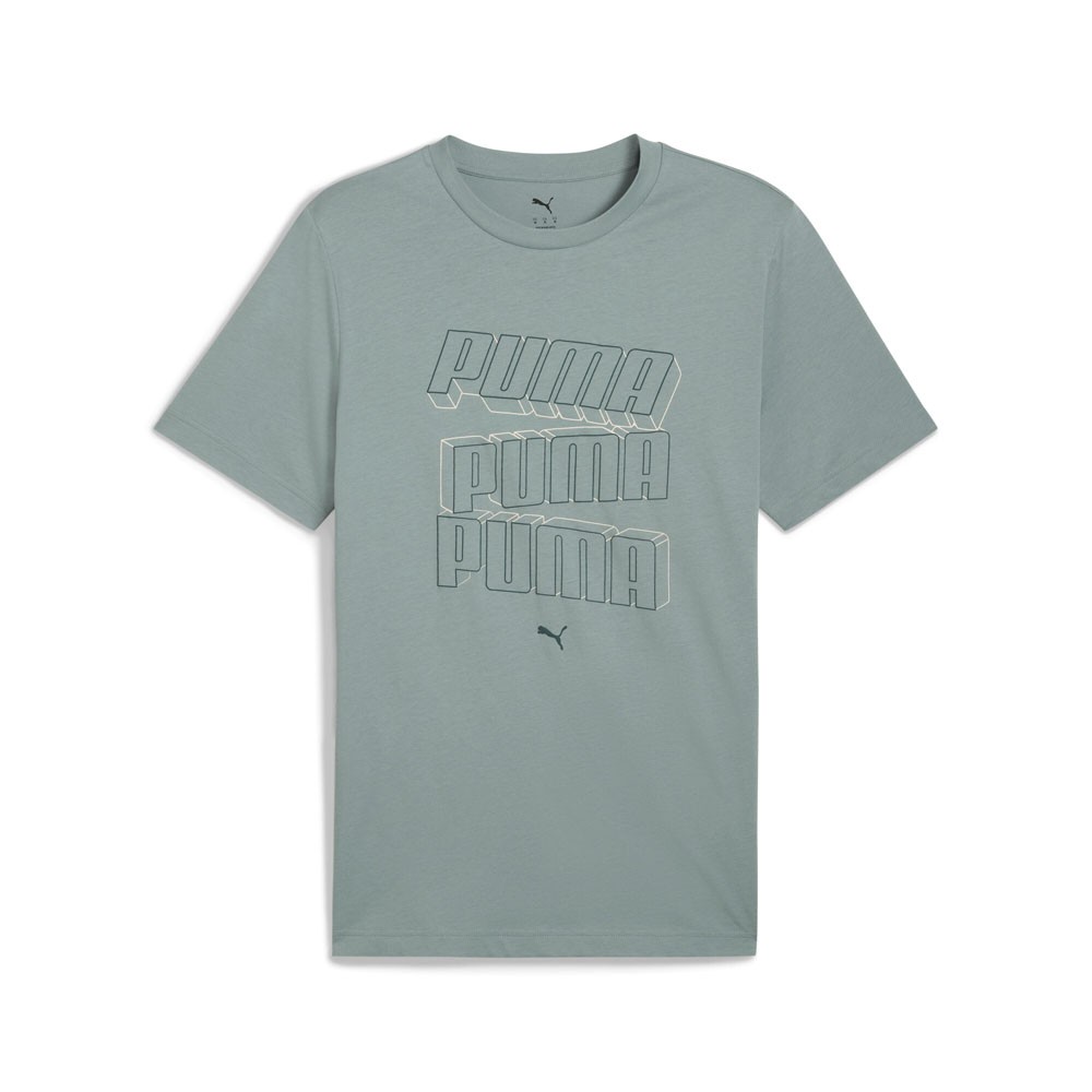 PUMA Essentials Logo Lab Hog Crew Neck Short Sleeve T-Shirt Mens Green Casual To