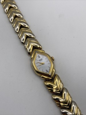 Pulsar Women V400-5350 Fashion Gold Tone Hexagonal Quartz 16mm Watch 5.75 