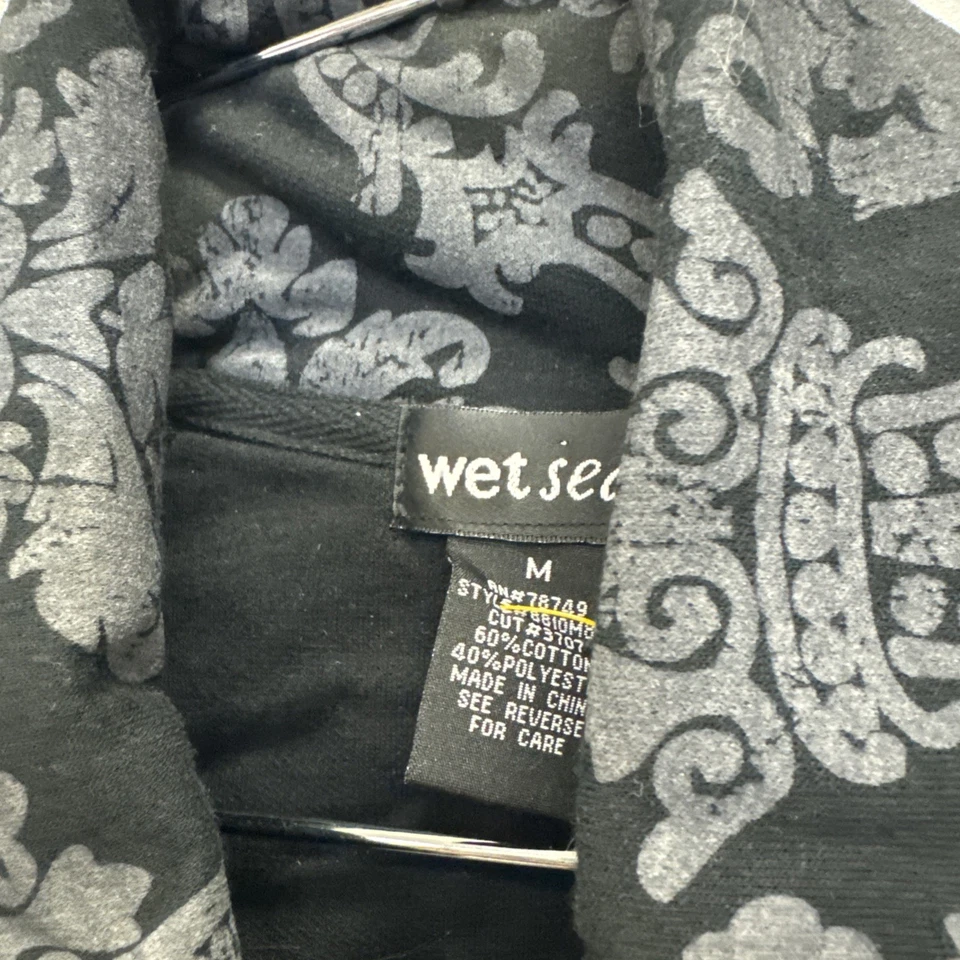 Chaqueta Floral Sello Húmedo Palanca Frontal Gótica Negra Informal Años 2000 Talla M Foto 2 de 4