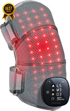 RED Knee Massager with Heat and Red Light Therapy for Pain Relief Knee Brace wi