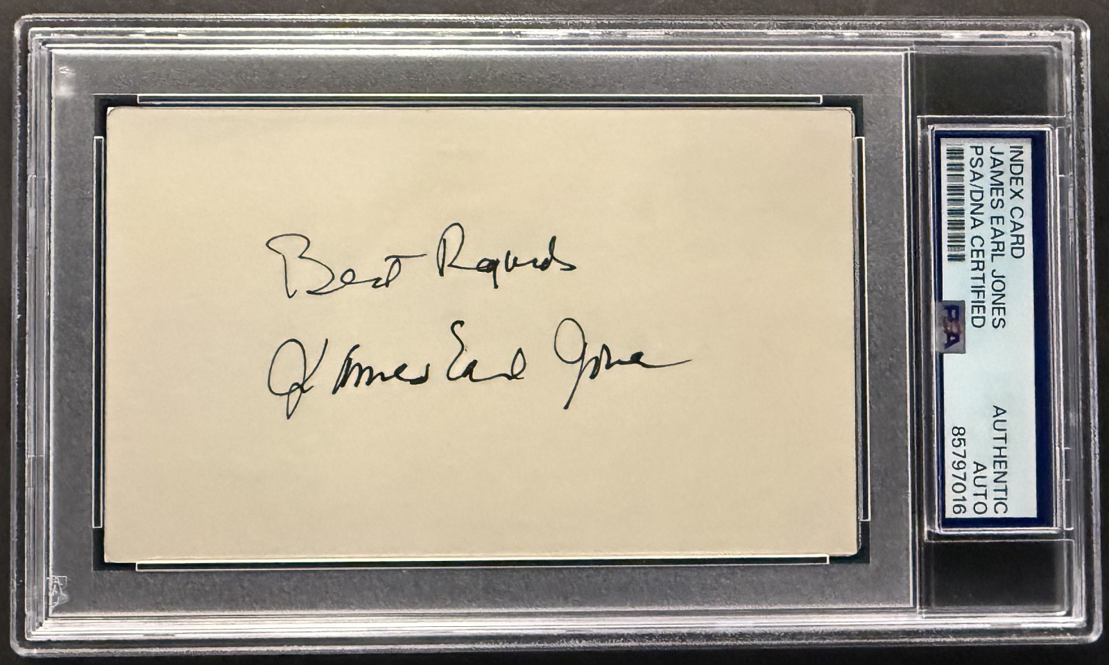 James Earl Jones (Star Wars) vintage signed 3x5 index card PSA/DNA Encapsulated