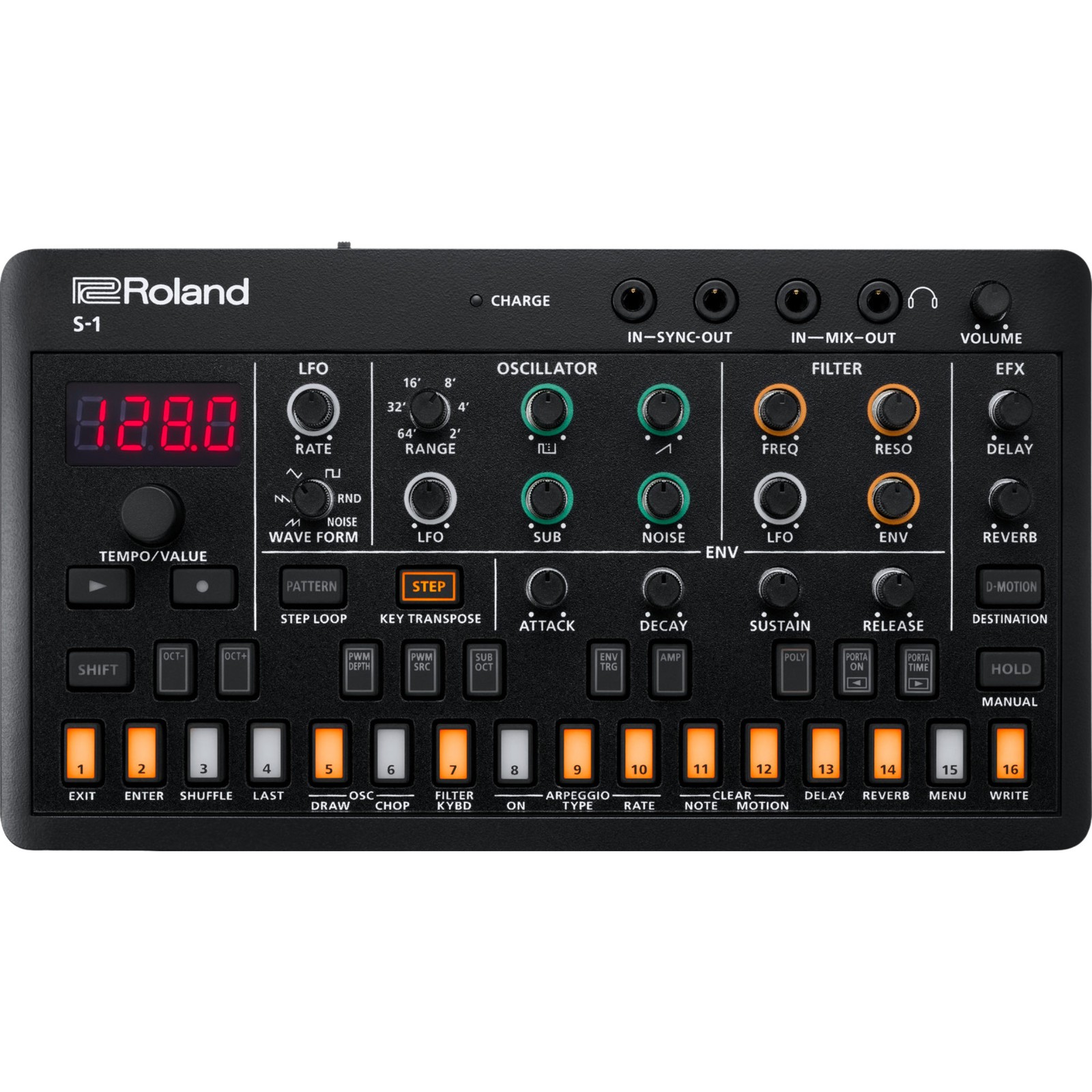 Полифонический виртуальный аналоговый настольный синтезатор Roland S-1 AIRA 29390₽