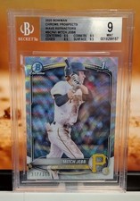 2025 Bowman #BCP41 Mitch Jebb 1st Chrome Wave Refractor /350 BGS 9 Pirates