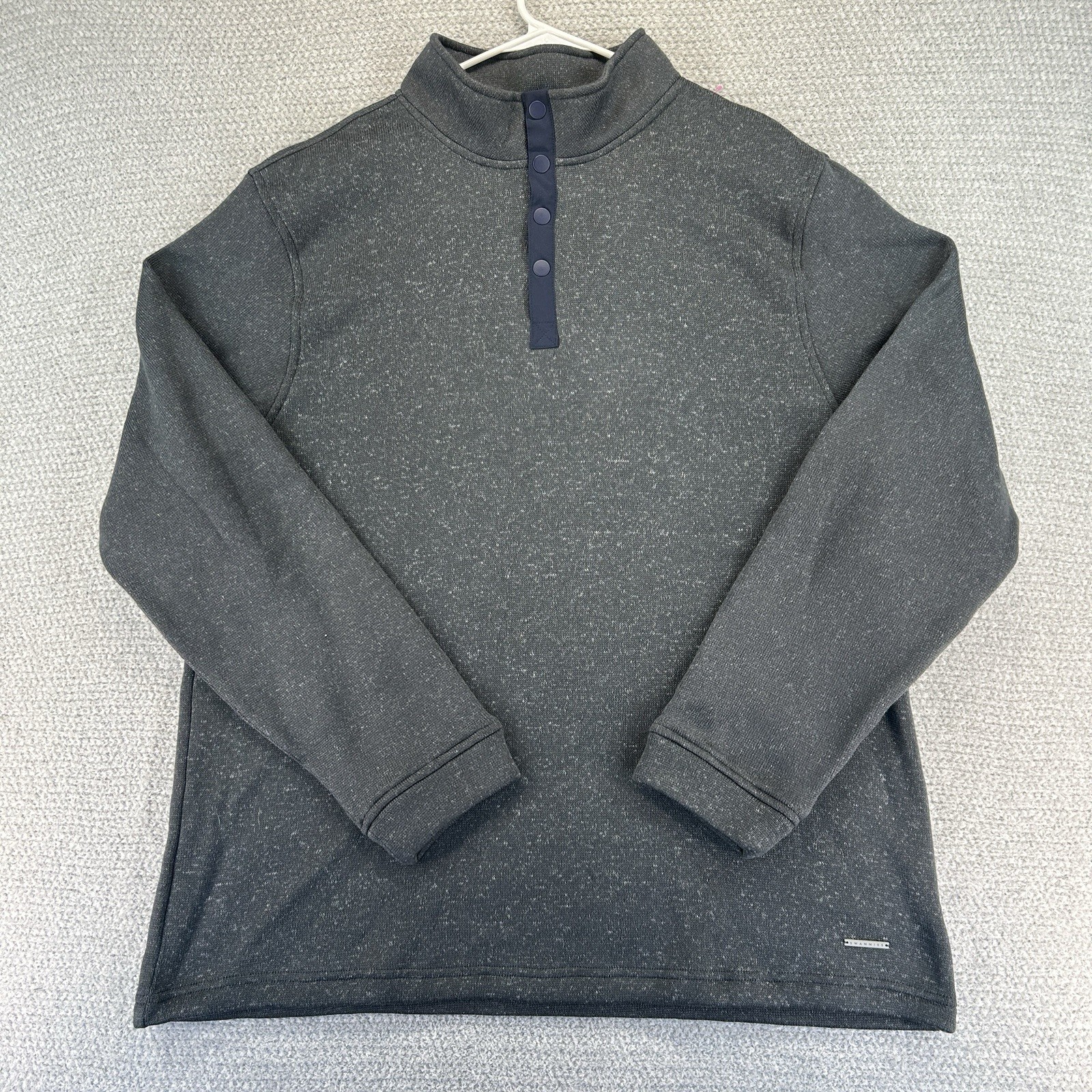 Swannies Sweater Mens 2XL Gray Wolff Fleece 1/4 Snap Fleece Lined Pullover Golf