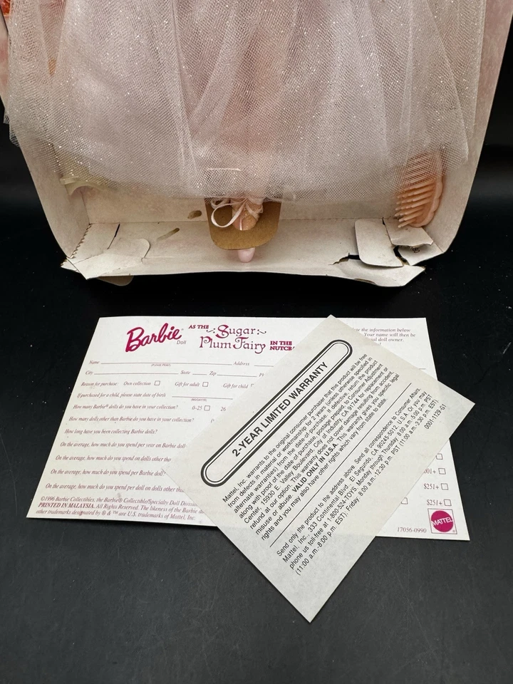 Boneca Barbie “Fada da Ameixa do Açúcar” Vintage Mattel 1996 O Quebra-Nozes Caixa Danificada - Imagem 3 de 4
