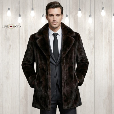 Men s Luxury Faux Fur Coat - Genuine or Faux Fur Winter Overcoat