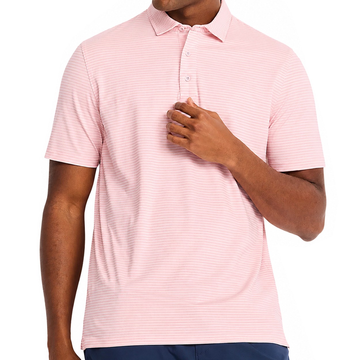 Flag & Anthem Men's Stretch Mesh Baldwin SS Striped Polo Golf Shirt, New