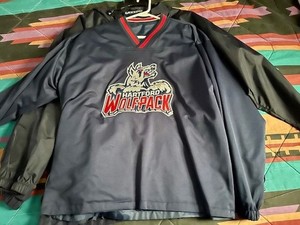 3 vintage Hartford Wolfpack pro AHL NY Rangers team sweat jacket lot size Large