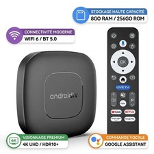 Box TV Android 16 Smart TV 4K WiFi 6 RK3518 Commande Vocale Google Assistant
