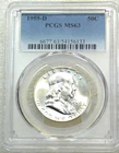 1959-D Franklin Half Dollar PCGS MS63 99% FBL Frosty White Just Graded PQ #E283J