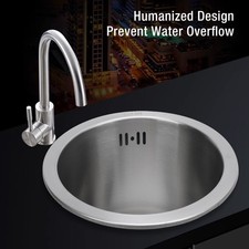 Kitchen Sink Undermount 304 Stainless Steel Single Bowl Mini Round Sink Wit SG