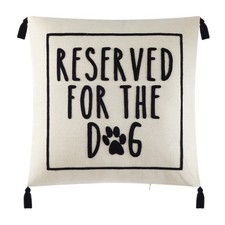 Reserved for Dog Throw Pillow 18  Black White Funny Pet Lover Home Decor Gift