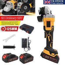 2 Batteries Cordless Angle Grinder 125mm Brushless Grinder With 21V Charger
